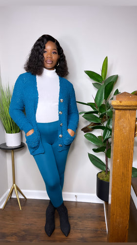 TEAL PLUSH SWEATER SET